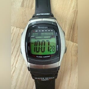 Armitron black digital Chronograph sport watch NEW BATTERY